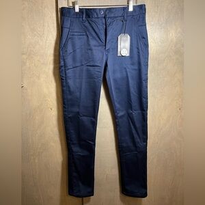 NWT Jump Start Fleece Lined Chino Pants 30x31 Men SLIM Leg Navy Stretch